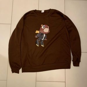 kanye west graduation bear hoodie (polyester not cotton)